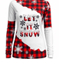ILTEX Apparel Women's Clothing Let It Snow Buffalo Plaid Long Sleeve Top