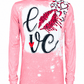 ILTEX Apparel Women's Clothing Love Hearts Dusty Pink Top