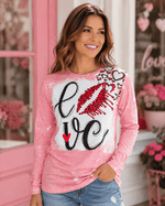 ILTEX Apparel Women's Clothing Love Hearts Dusty Pink Top