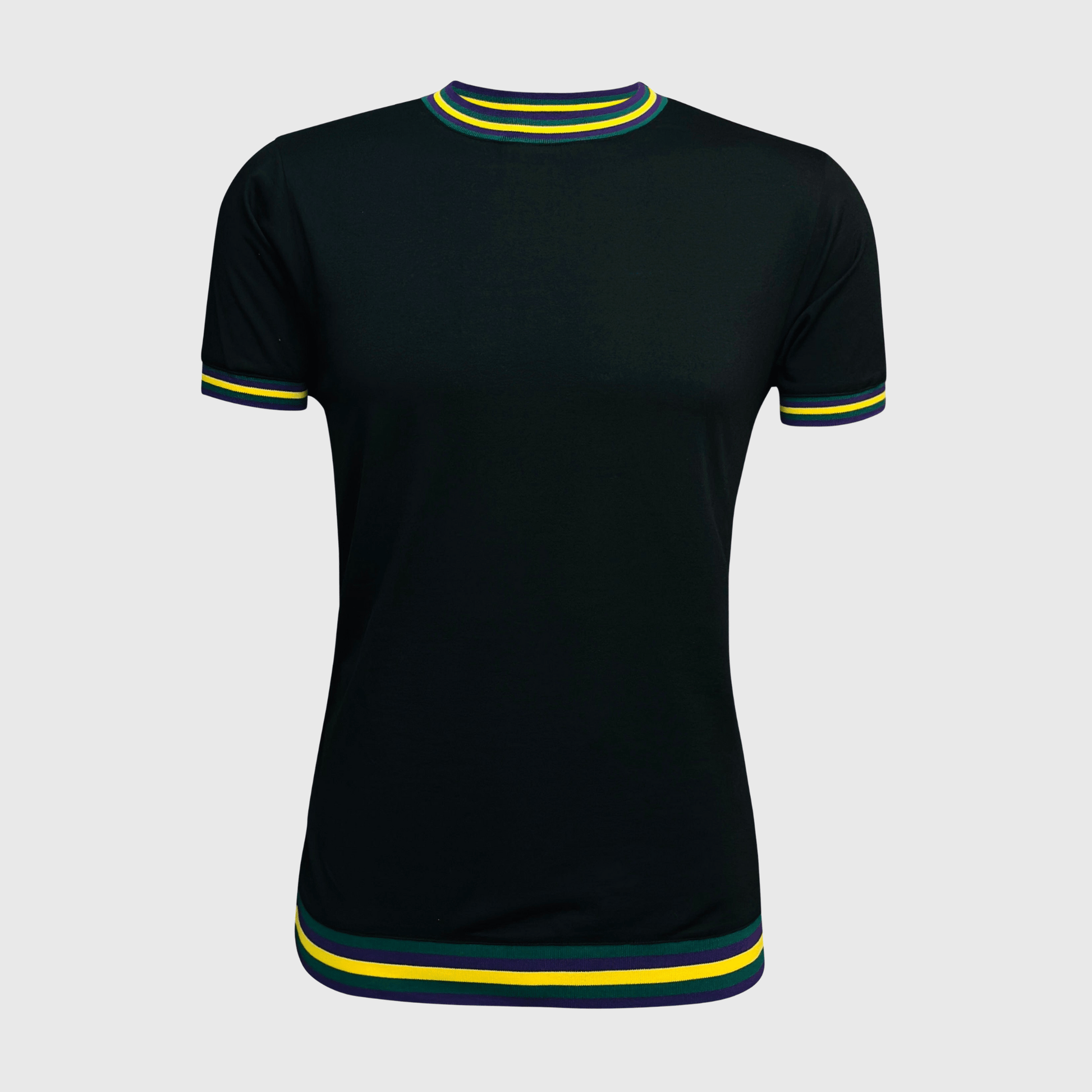 ILTEX Apparel Women's Clothing Mardi Gras Black Ringer Tee