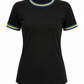 ILTEX Apparel Women's Clothing Mardi Gras Black Ringer Tee