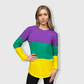 ILTEX Apparel Women's Clothing Mardi Gras Color Block Top