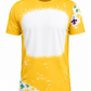 ILTEX Apparel Women's Clothing Mardi Gras Gold Fleur De Lis Blank Faux Bleached Top