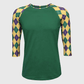 ILTEX Apparel Women's Clothing Mardi Gras Harlequin Diamond Green Top