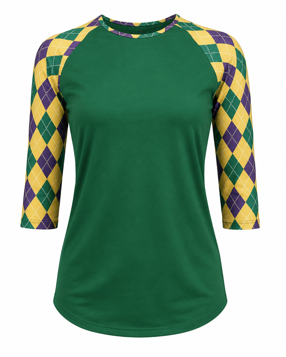 ILTEX Apparel Women's Clothing Mardi Gras Harlequin Diamond Green Top