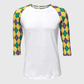 ILTEX Apparel Women's Clothing Mardi Gras Harlequin Diamond White Top