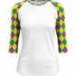 ILTEX Apparel Women's Clothing Mardi Gras Harlequin Diamond White Top