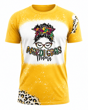 ILTEX Apparel Women's Clothing Mardi Gras Mama Gold Faux Bleached Top