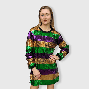 ILTEX Apparel Women's Clothing Mardi Gras Sequin Dress