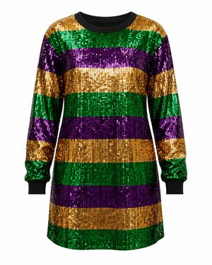 ILTEX Apparel Women's Clothing Mardi Gras Sequin Dress