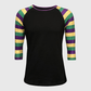 ILTEX Apparel Women's Clothing Mardi Gras Striped Black Top
