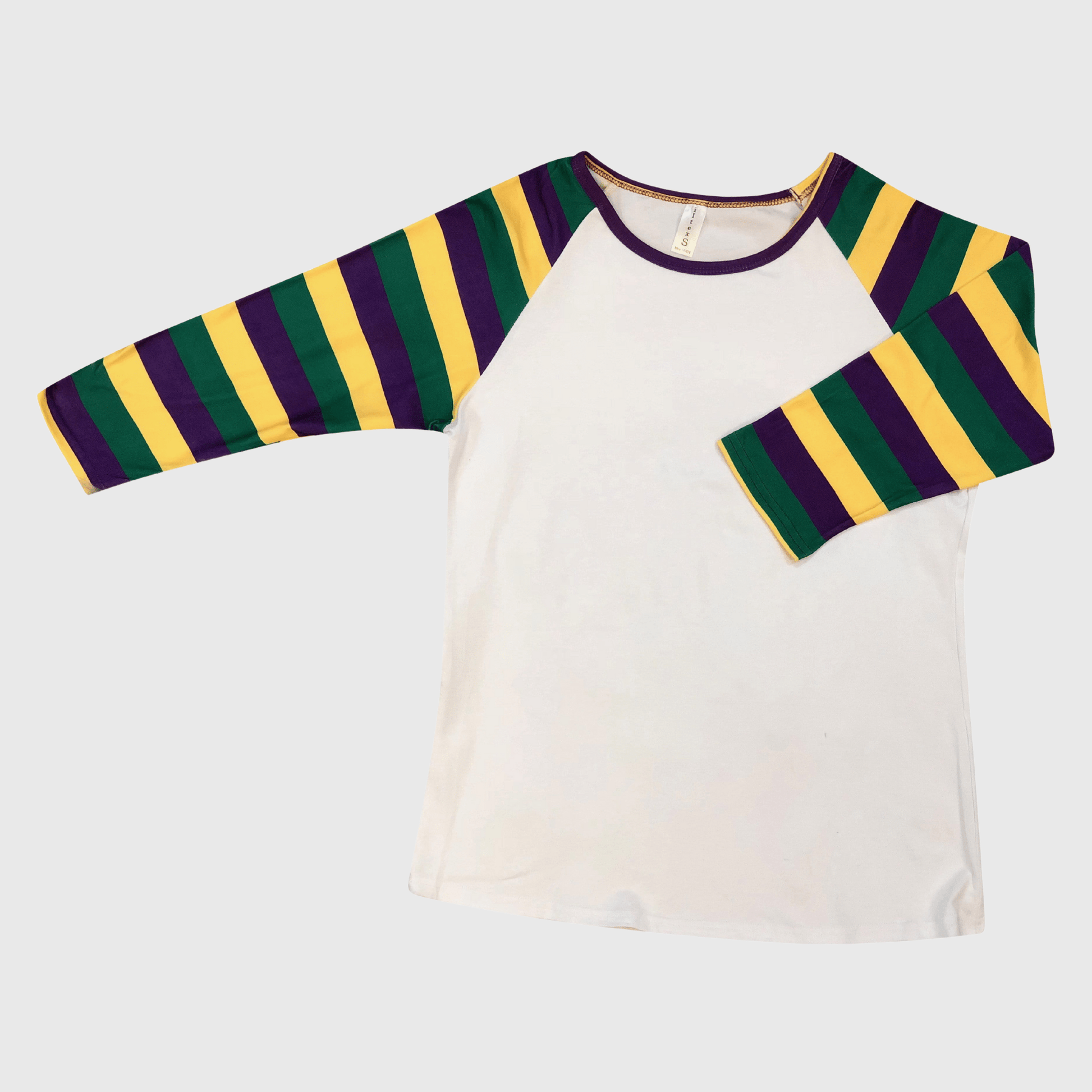 ILTEX Apparel Women's Clothing Mardi Gras Striped White Top