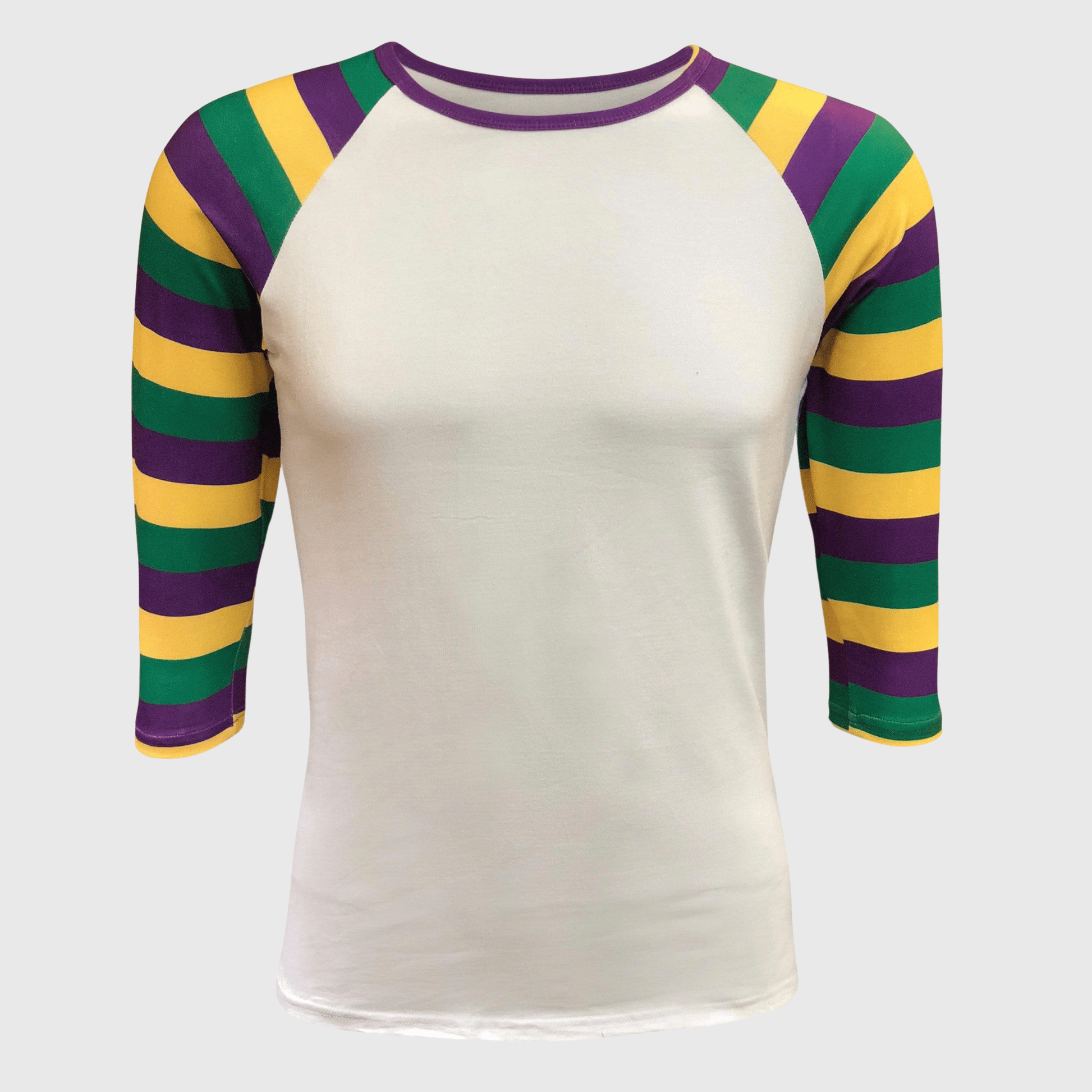 ILTEX Apparel Women's Clothing Mardi Gras Striped White Top
