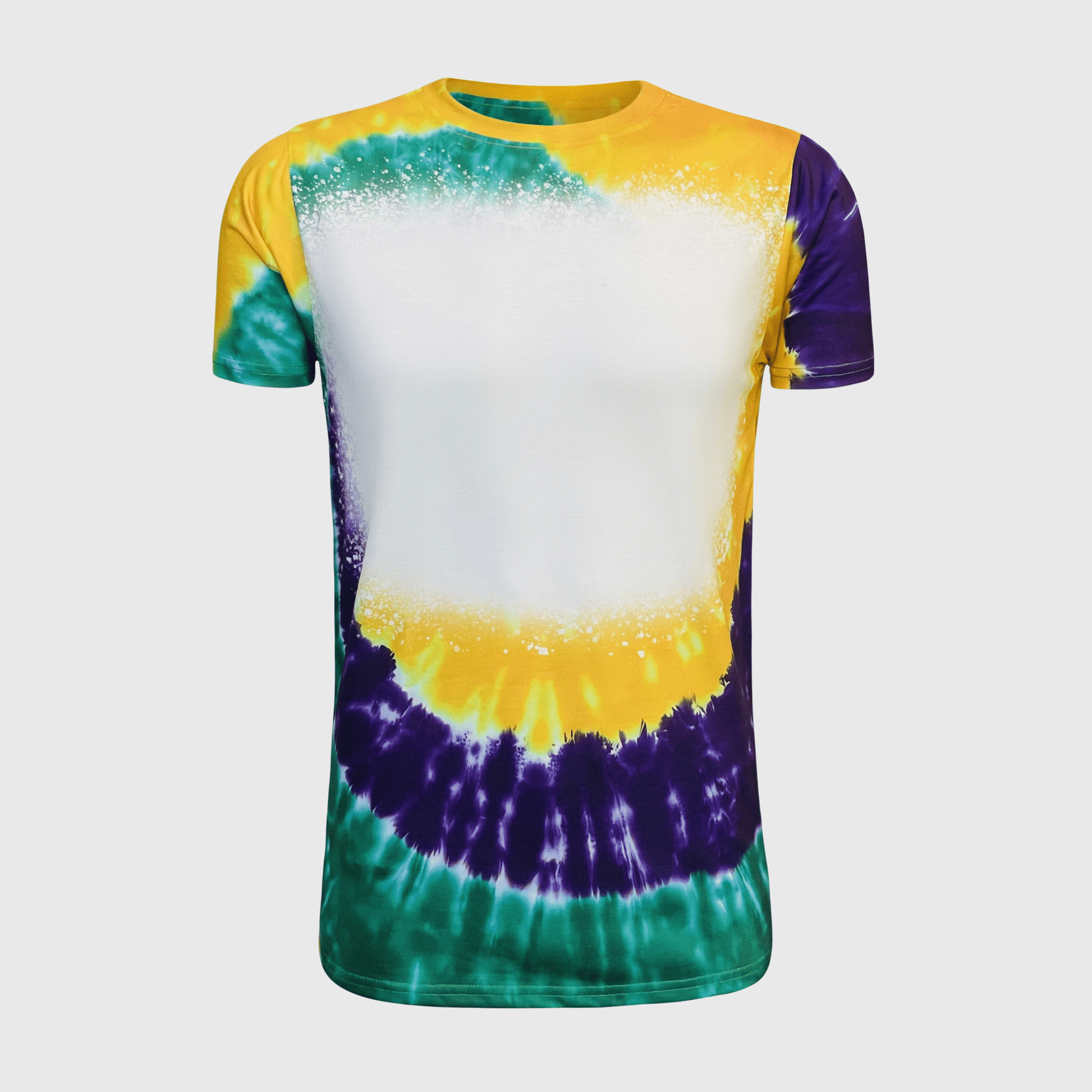 ILTEX Apparel Women's Clothing Mardi Gras Tie Dye Blank Faux Bleached Top