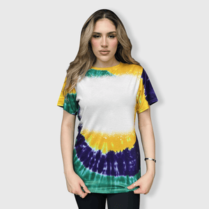 ILTEX Apparel Women's Clothing Mardi Gras Tie Dye Blank Faux Bleached Top