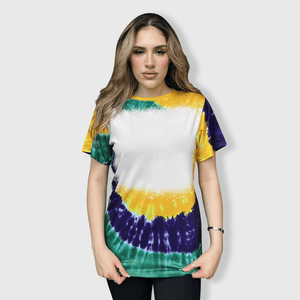 ILTEX Apparel Women's Clothing Mardi Gras Tie Dye Blank Faux Bleached Top