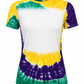 ILTEX Apparel Women's Clothing Mardi Gras Tie Dye Blank Faux Bleached Top