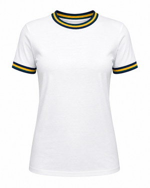 ILTEX Apparel Women's Clothing Mardi Gras White Ringer Tee