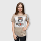 ILTEX Apparel Women's Clothing Messy Bun 'Football Mom' Cream Cheetah Bleached Top