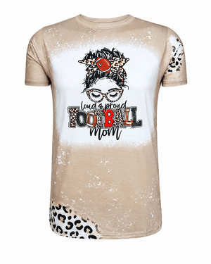 ILTEX Apparel Women's Clothing Messy Bun 'Football Mom' Cream Cheetah Bleached Top