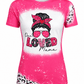 ILTEX Apparel Women's Clothing 'One Loved Mama' Cheetah Pink Faux Bleached Top