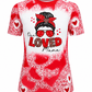 ILTEX Apparel Women's Clothing 'One Loved Mama' Red Faux Bleached Top