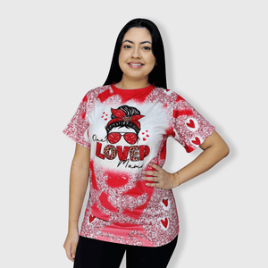 ILTEX Apparel Women's Clothing 'One Loved Mama' Red Faux Bleached Top