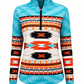 ILTEX Apparel Women's Clothing QZ1004 - Aztec Color Block Turquoise Quarter Zip Top