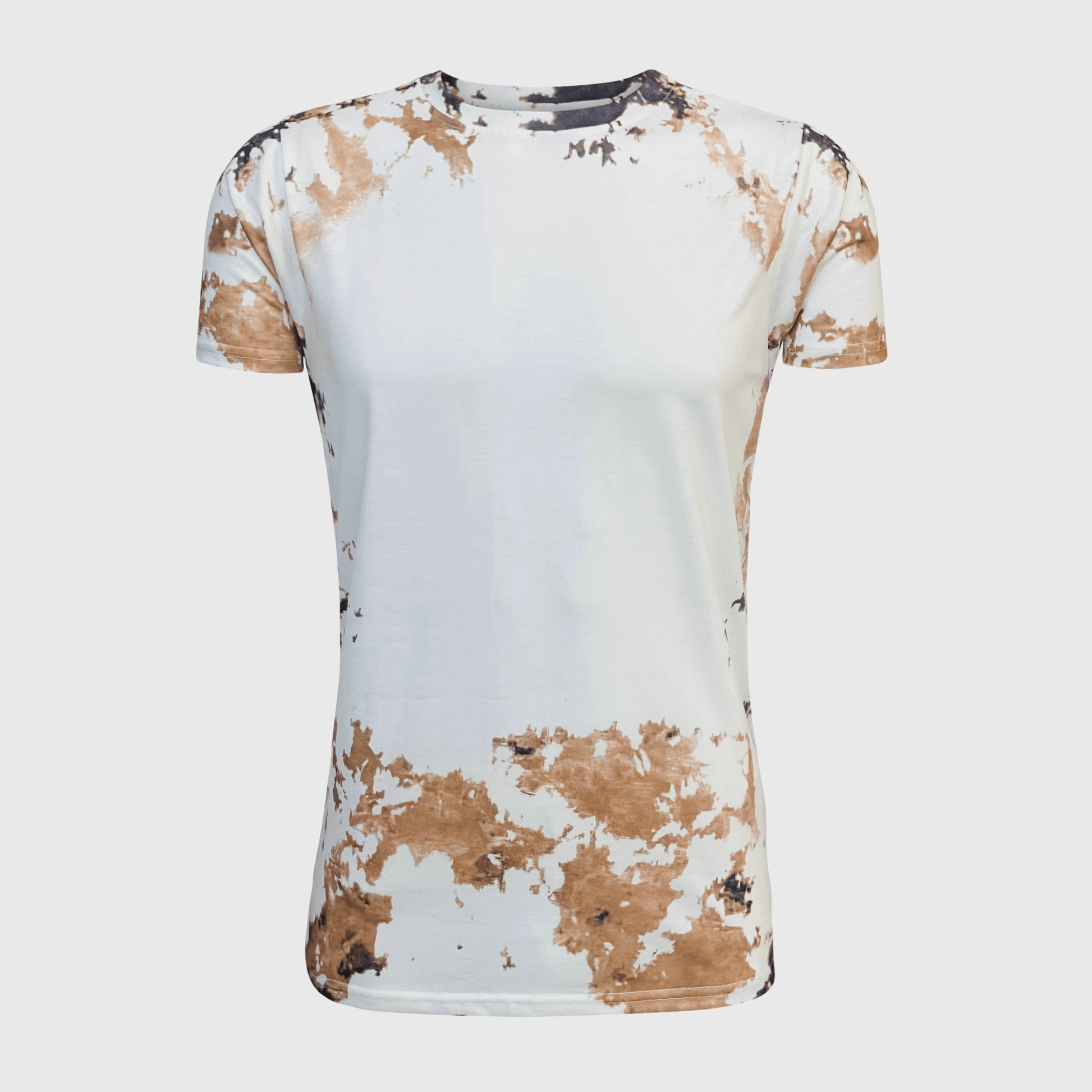 ILTEX Apparel Women's Clothing Reverse Cow Light Brown Blank Faux Bleached Top