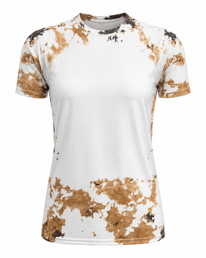 ILTEX Apparel Women's Clothing Reverse Cow Light Brown Blank Faux Bleached Top