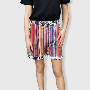 ILTEX Apparel Women's Clothing Serape Cow Black Women's Shorts