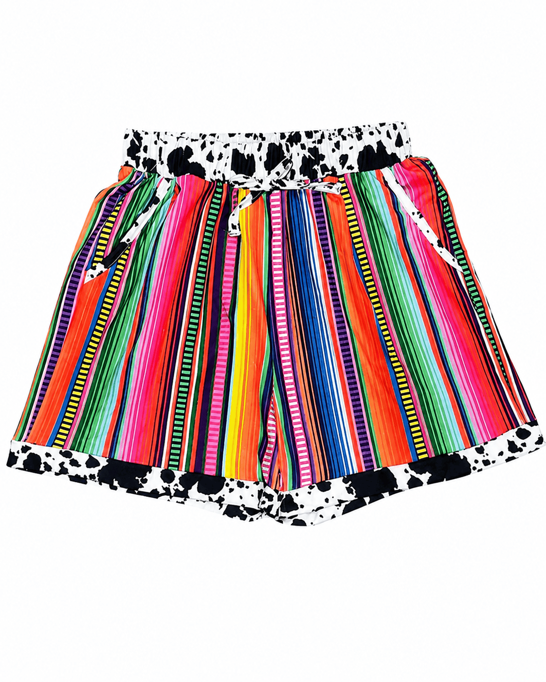 ILTEX Apparel Women's Clothing Serape Cow Black Women's Shorts
