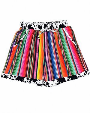 ILTEX Apparel Women's Clothing Serape Cow Black Women's Shorts