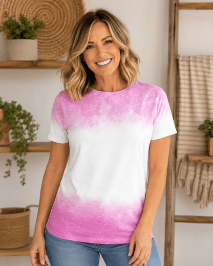 ILTEX Apparel Women's Clothing Shaded Pink Blank Top