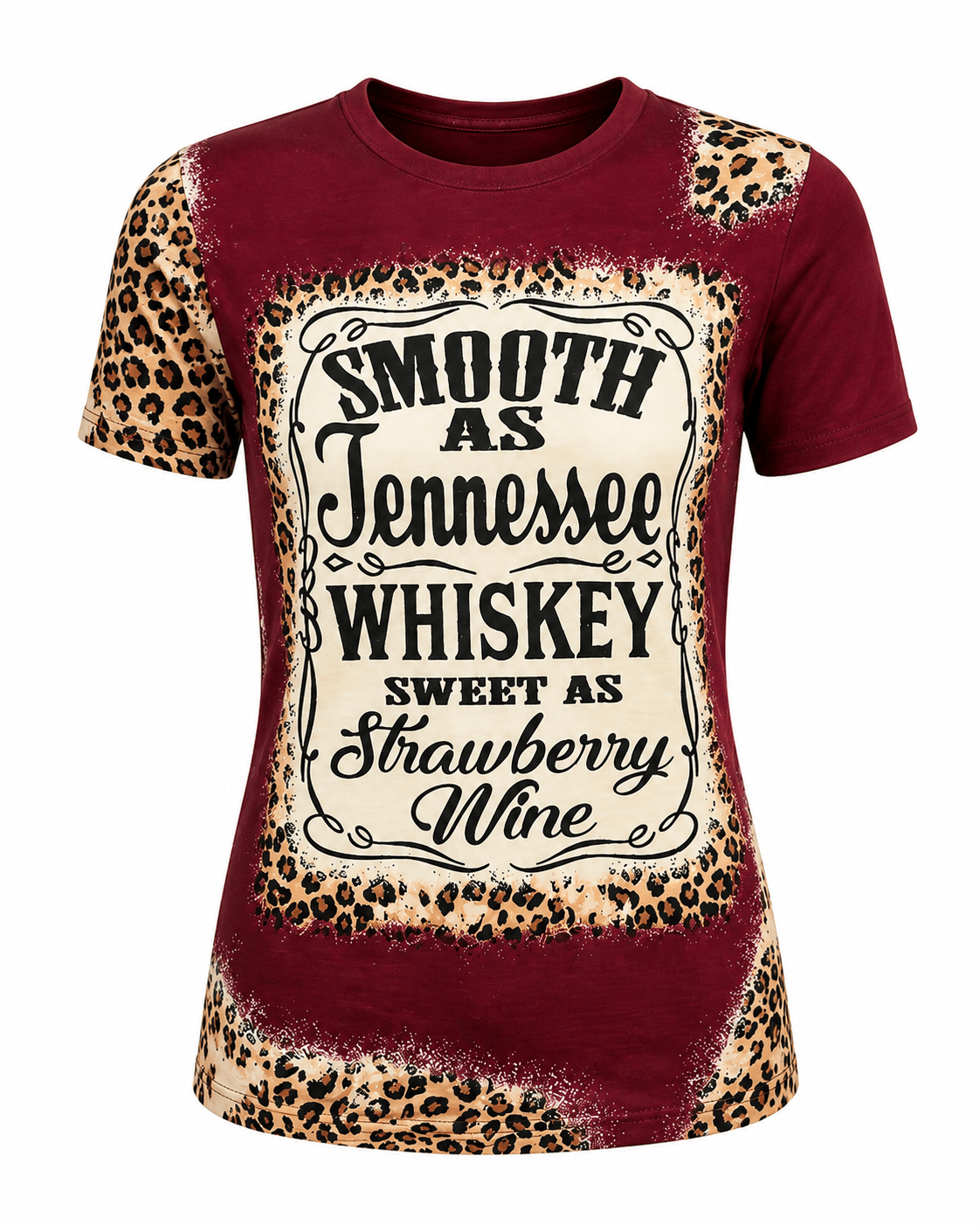 ILTEX Apparel Women's Clothing 'Smooth as Tennessee' Maroon Cheetah Top
