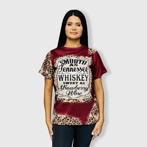 ILTEX Apparel Women's Clothing 'Smooth as Tennessee' Maroon Cheetah Top