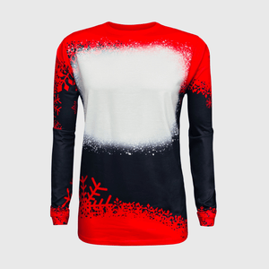 ILTEX Apparel Women's Clothing Snowflakes Black Red Long Sleeve Blank Top