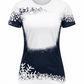 ILTEX Apparel Women's Clothing Snowflakes Black White Blank Faux Bleached Top