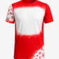 ILTEX Apparel Women's Clothing Snowflakes Red Blank Faux Bleached Top