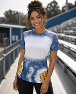 ILTEX Apparel Women's Clothing Softball Cheetah Gray Blank Faux Bleached Top