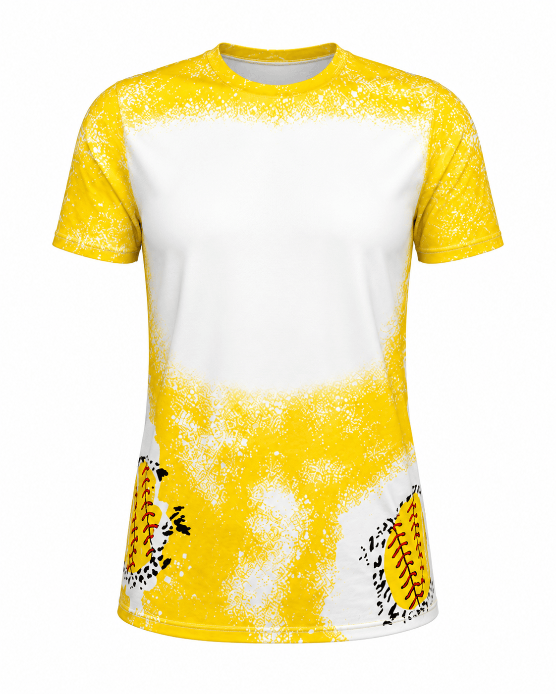 ILTEX Apparel Women's Clothing Softball Cheetah Yellow Blank Faux Bleached Top