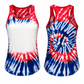 ILTEX Apparel Women's Clothing Tie Dye 4th of July Blank Faux Bleached Tank Top