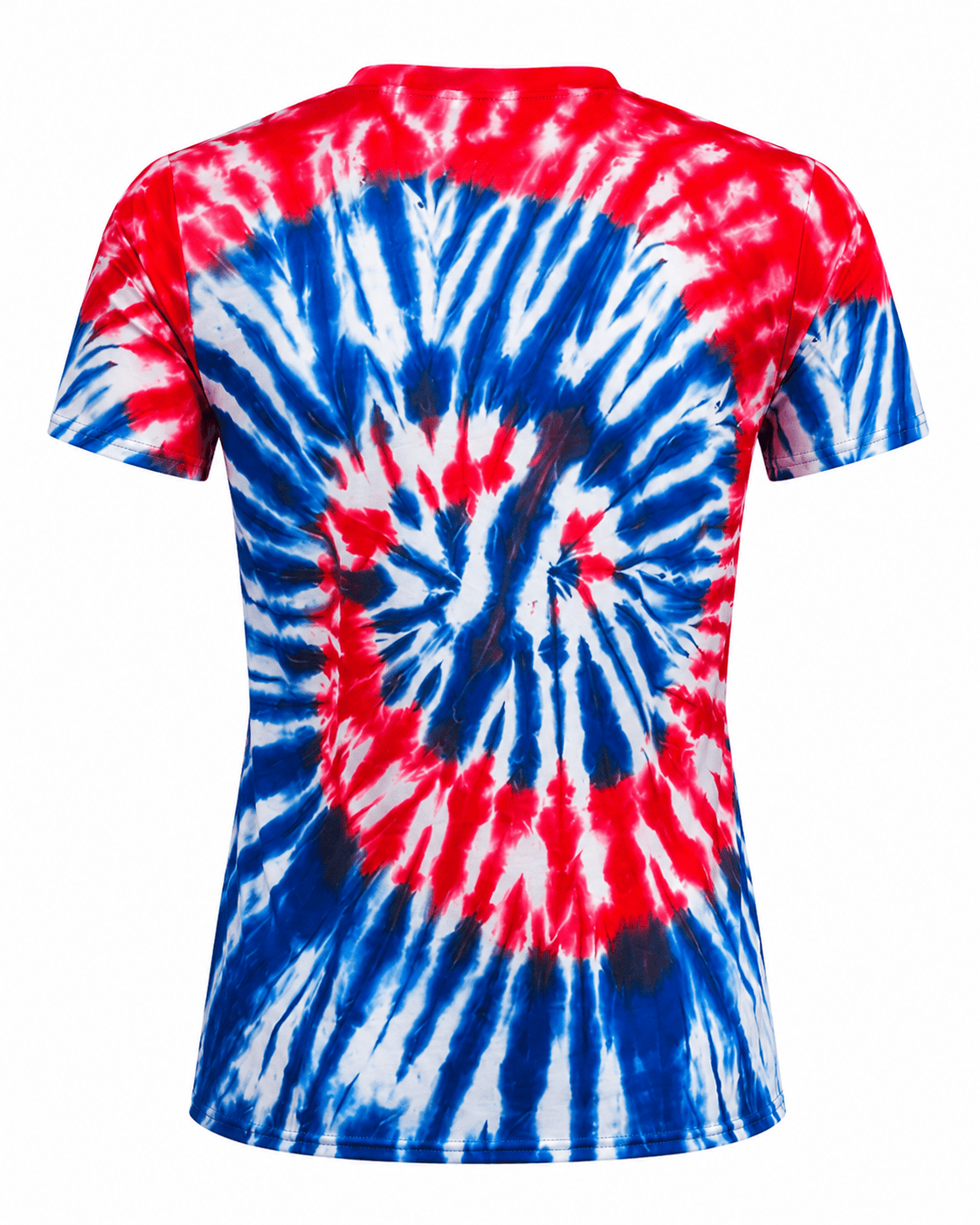 ILTEX Apparel Women's Clothing Tie Dye 4th of July Blank Faux Bleached Top
