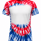 ILTEX Apparel Women's Clothing Tie Dye 4th of July Blank Faux Bleached Top