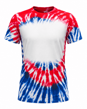 ILTEX Apparel Women's Clothing Tie Dye 4th of July Blank Faux Bleached Top