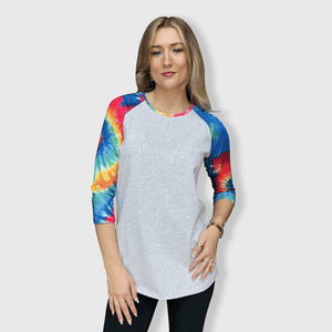 ILTEX Apparel Women's Clothing Tie Dye Gray Top