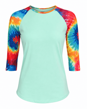 ILTEX Apparel Women's Clothing Tie Dye Mint Top