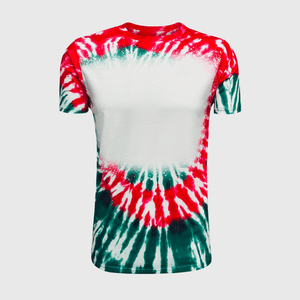 ILTEX Apparel Women's Clothing Tie Dye Red Green Blank Faux Bleached Top