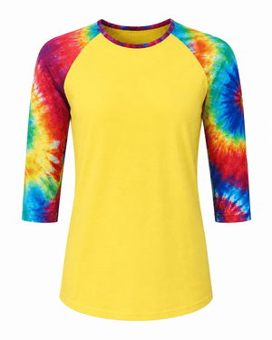 ILTEX Apparel Women's Clothing Tie Dye Yellow Top