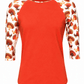 ILTEX Apparel Women's Clothing Turkey Thanksgiving Orange Raglan Top